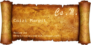 Csizi Margit névjegykártya